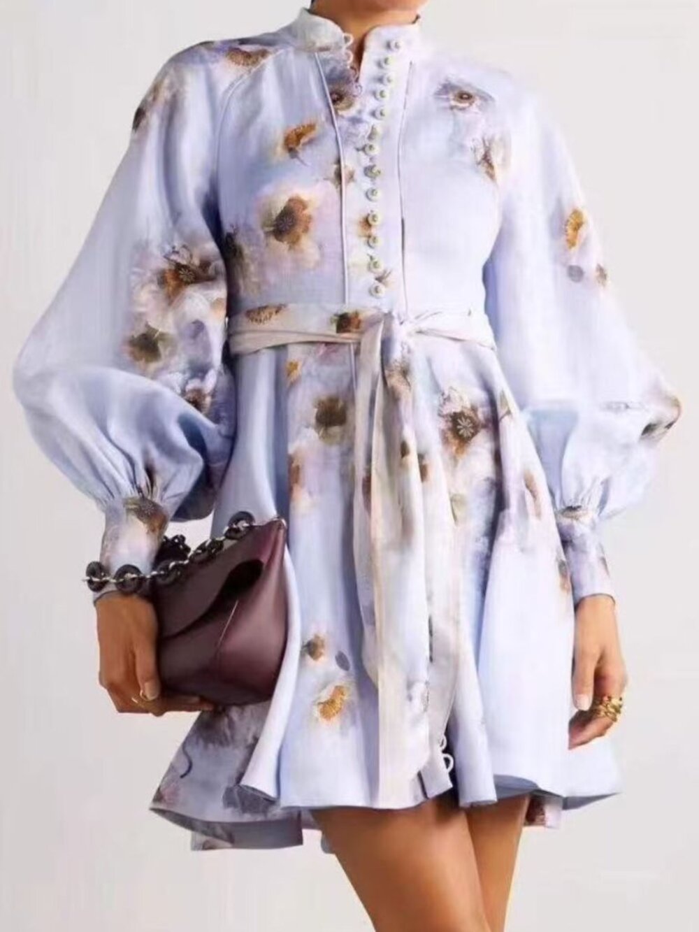 Zimmermann linen blue dress size 3